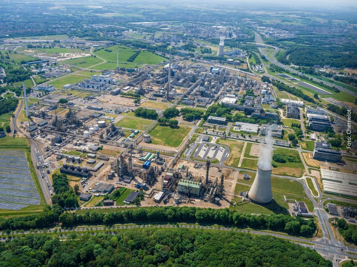 Het terrein van Chemelot van bovenaf gezien