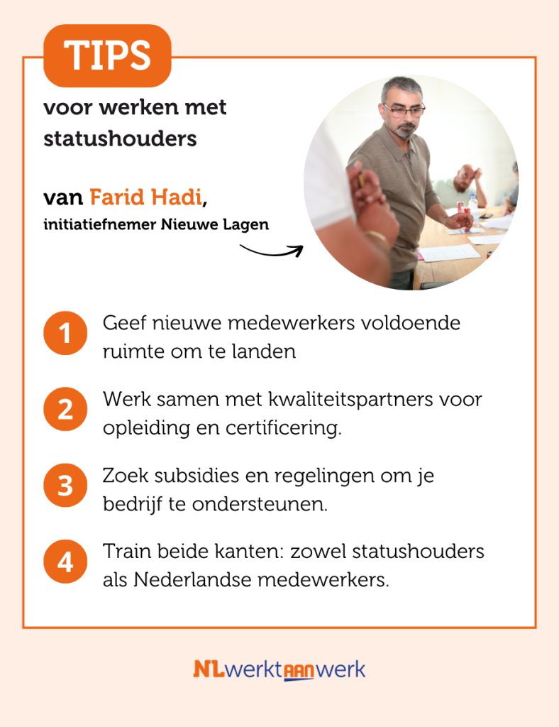 Farid Hadi Nieuwe lagen Schildersbedrijf vier tips voor werken met statushouders